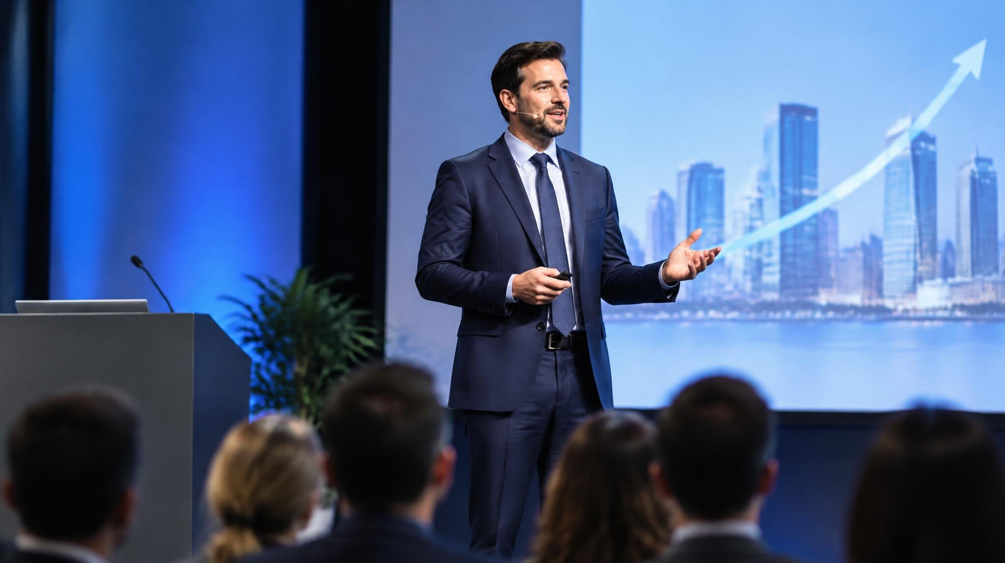 business leader presenting