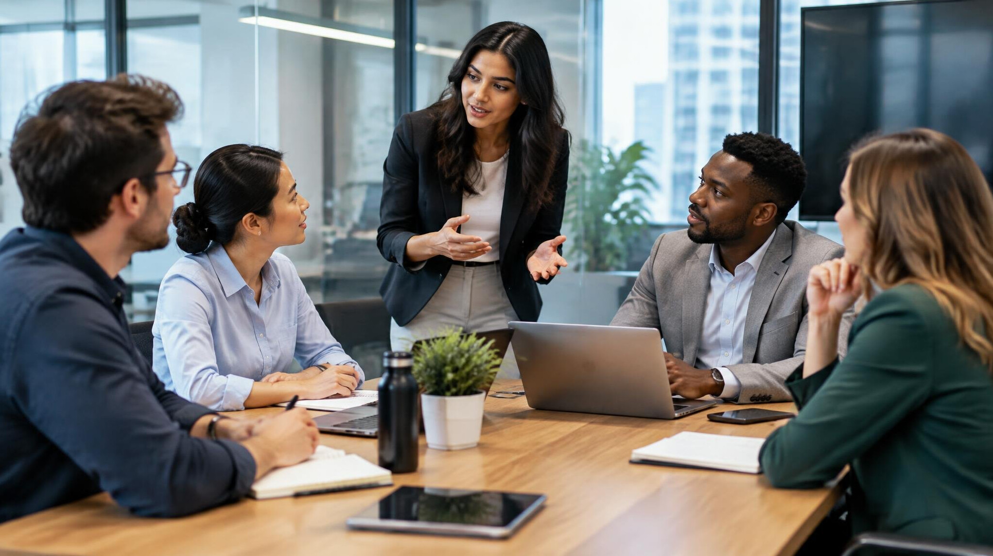 team collaboration in modern office
