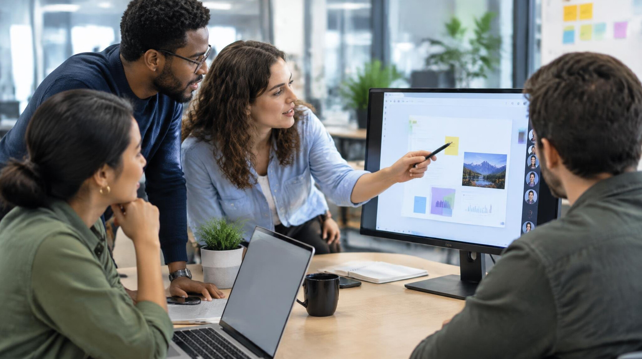 colleagues collaborating on screen